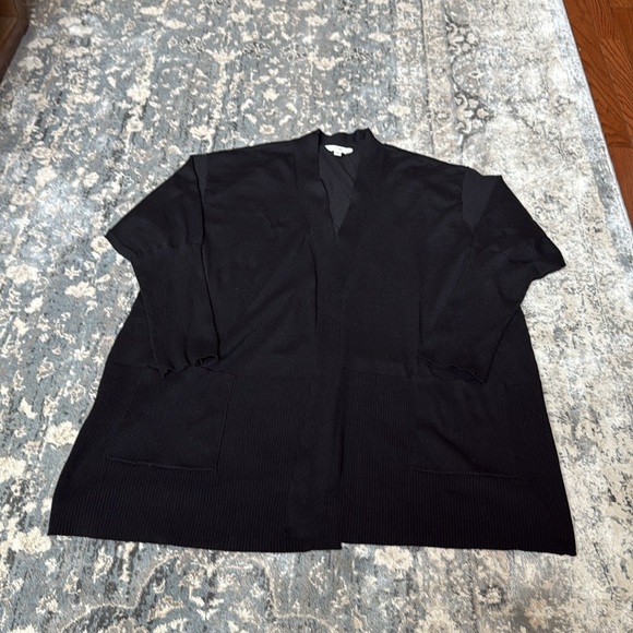 Black Open Front Cardigan - Picture 2 of 4